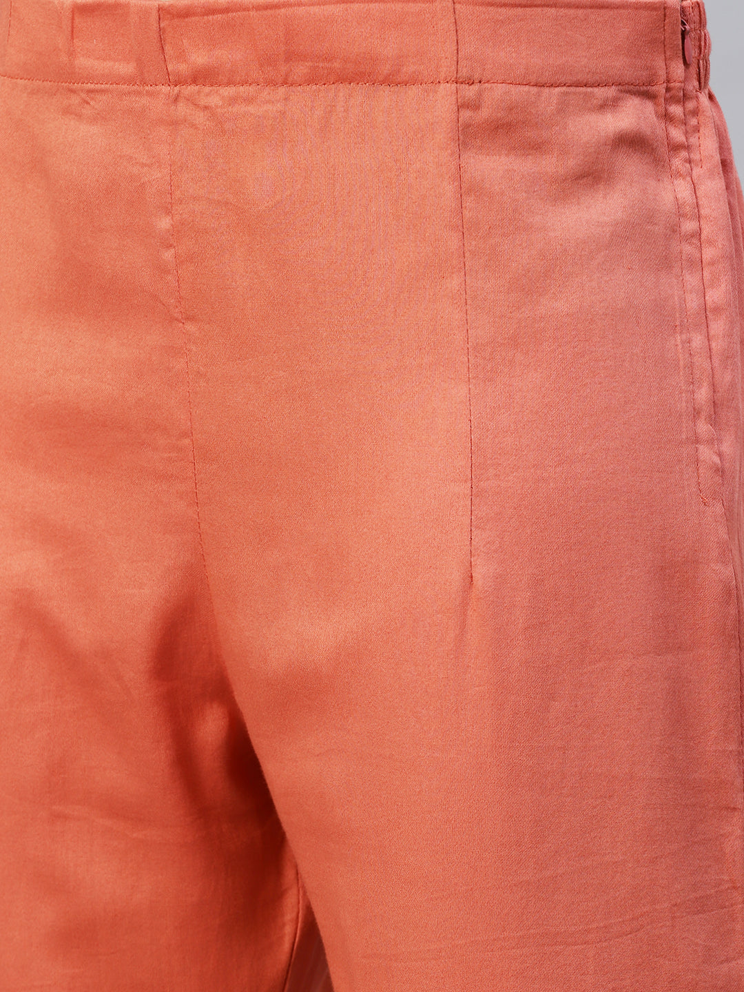 Embroidered Straight Kurta with Pants & Dupatta - Coral