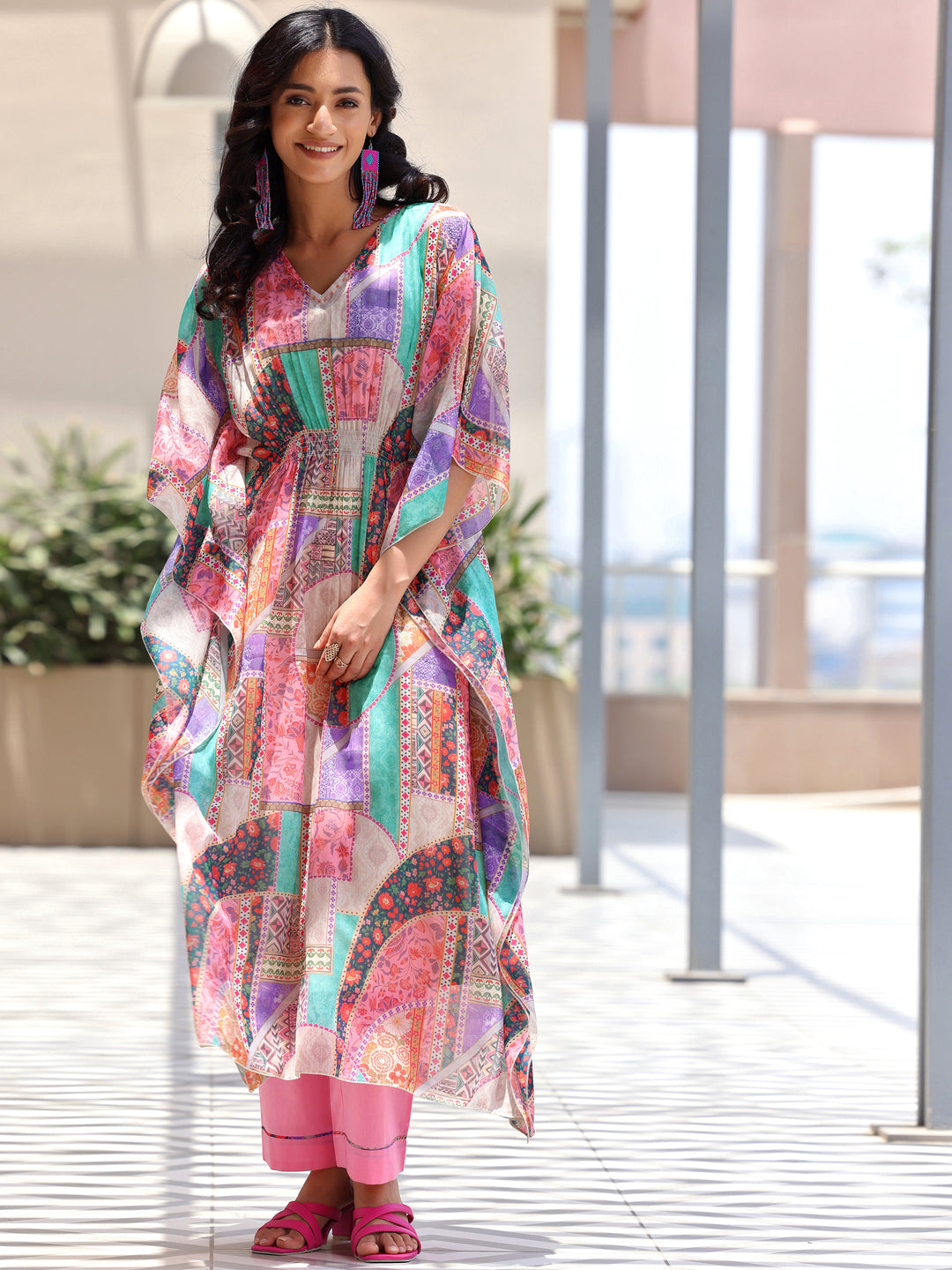 Multicoloured Printed Chiffon Co-Ords 1