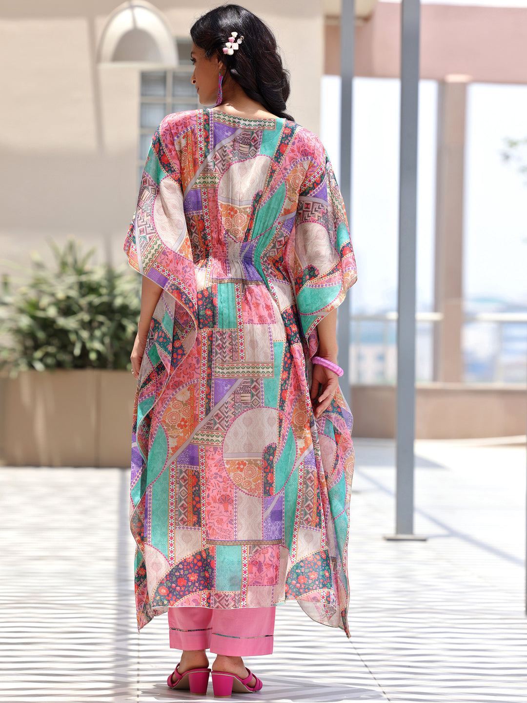 Multicoloured Printed Chiffon Co-Ords 1