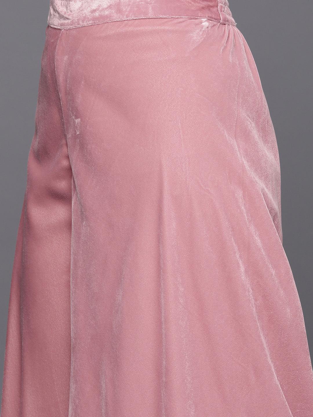 Pink Embellished Polyester Co-Ords