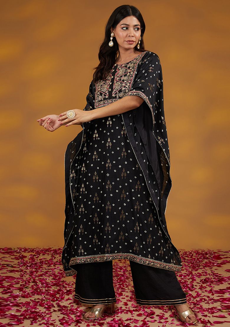 Black Dori Embroidered Chanderi Silk Co-Ord Set