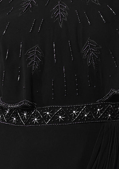 HAND EMBROIDERED Black Bead Hand Embroidered Gown