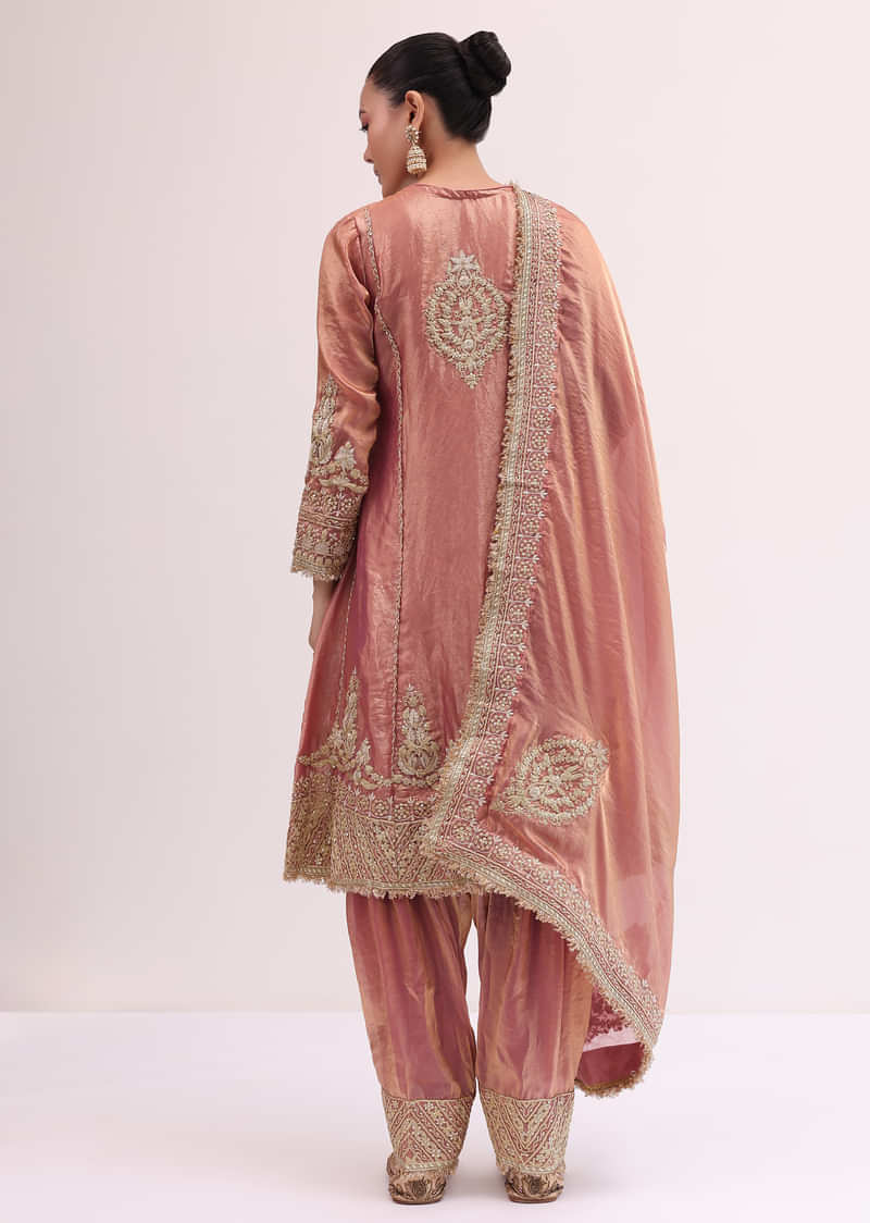 Peach Silk Salwar Set