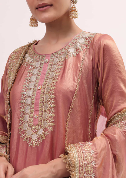 Peach Silk Salwar Set