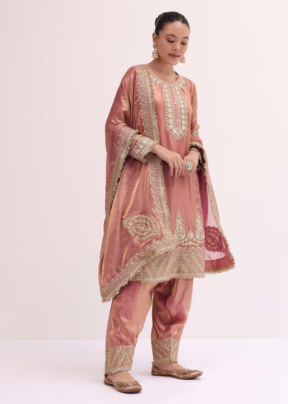 Peach Silk Salwar Set