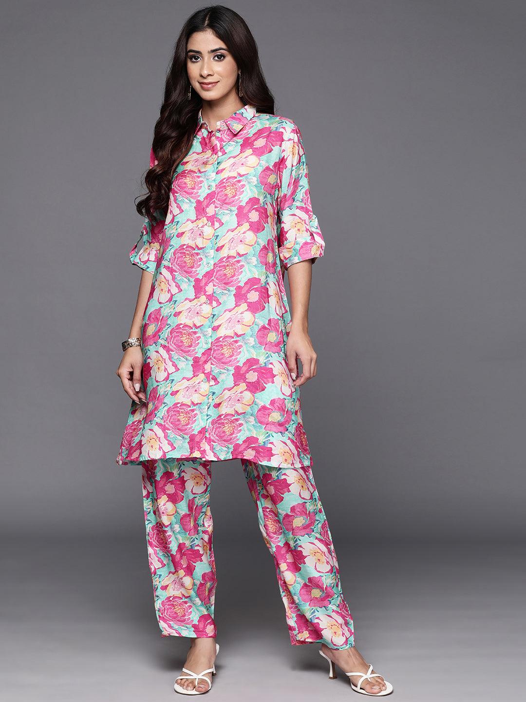 Pink Printed Cotton Co-Ords