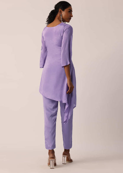 Purple Asymmetric Hem co ord set