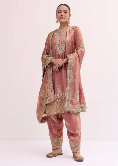 Peach Silk Salwar Set